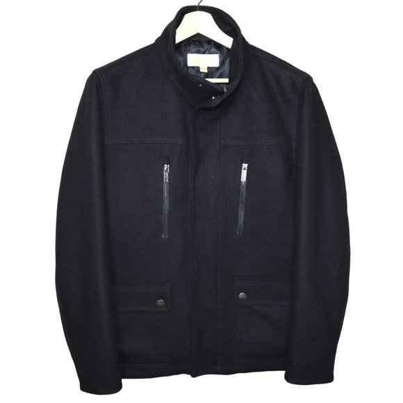 Michael Kors Other - Michael Kors Black Coat Mens Size Large Wool Blend Zip Front Lined Winter Jacket